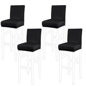 Stretch Bar Stool Covers Pub Counter Height Side Chair Black 4pcs